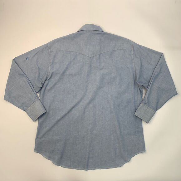 Vintage Wrangler Shirt Mens 18 Pearl Snap Button Arizona Cowboy College *READ - Picture 8 of 11